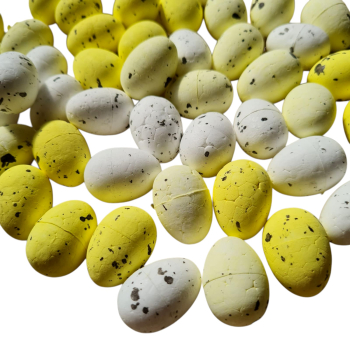 Jajka styropianowe do dekoracji Wielkanoc, żółte, 2,5 cm – 50 szt.